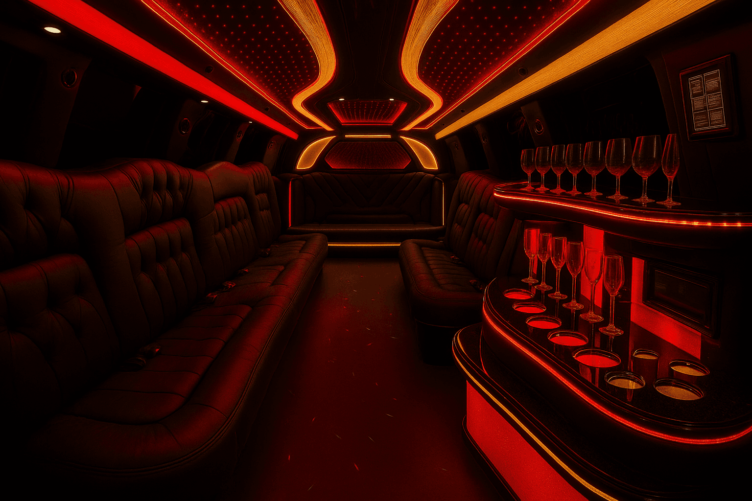 12 Passenger Limousine - Interior