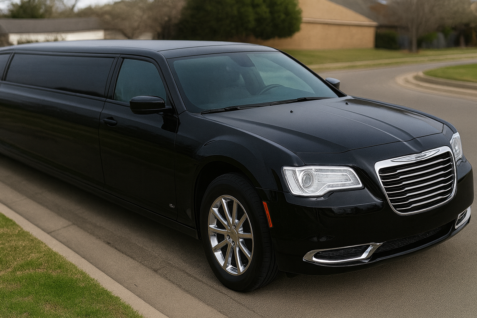 10 Passenger Black Chrysler 300 Stretch Limousine exterior