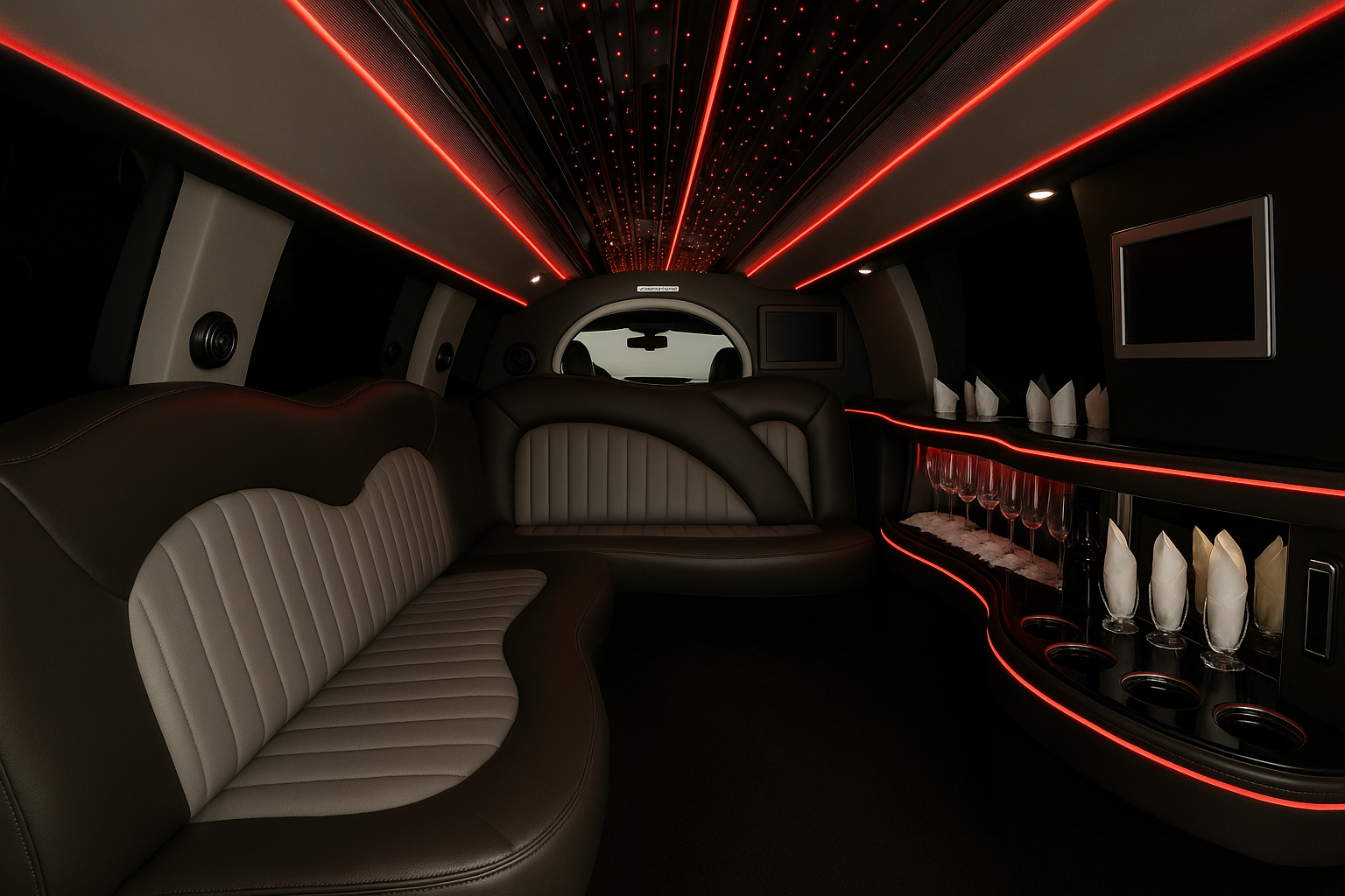 14 Passenger Lincoln Navigator SUV Stretch Limousine interior