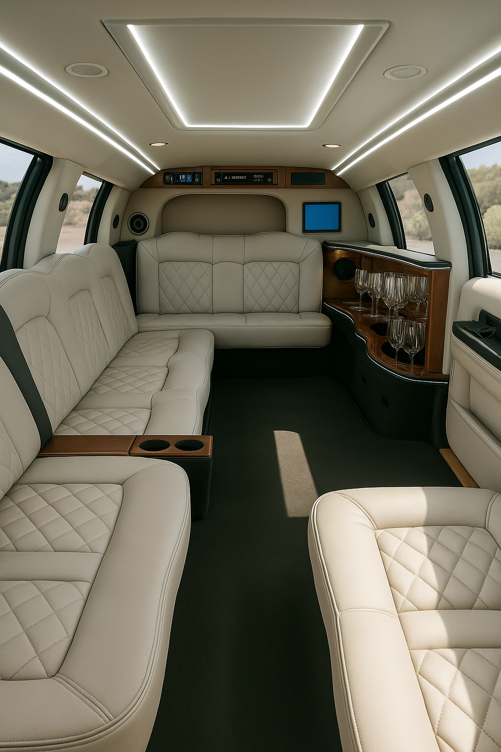 16 Passenger Ford Excursion SUV Stretch Limousine interior