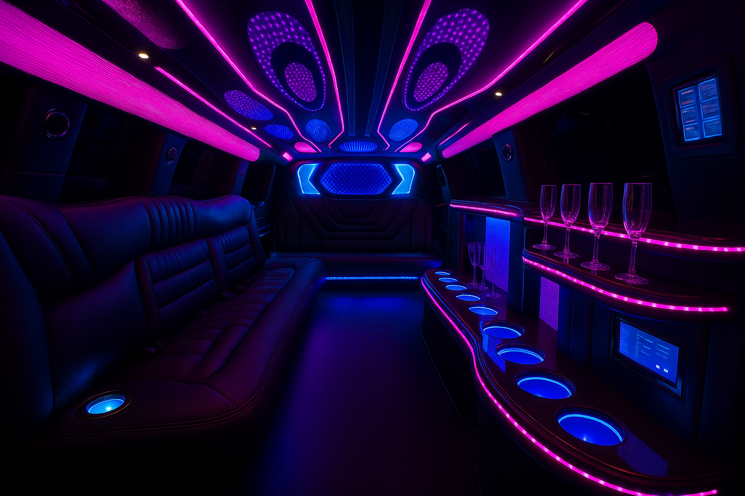 18 Passenger Cadillac Escalade SUV Stretch Limousine interior
