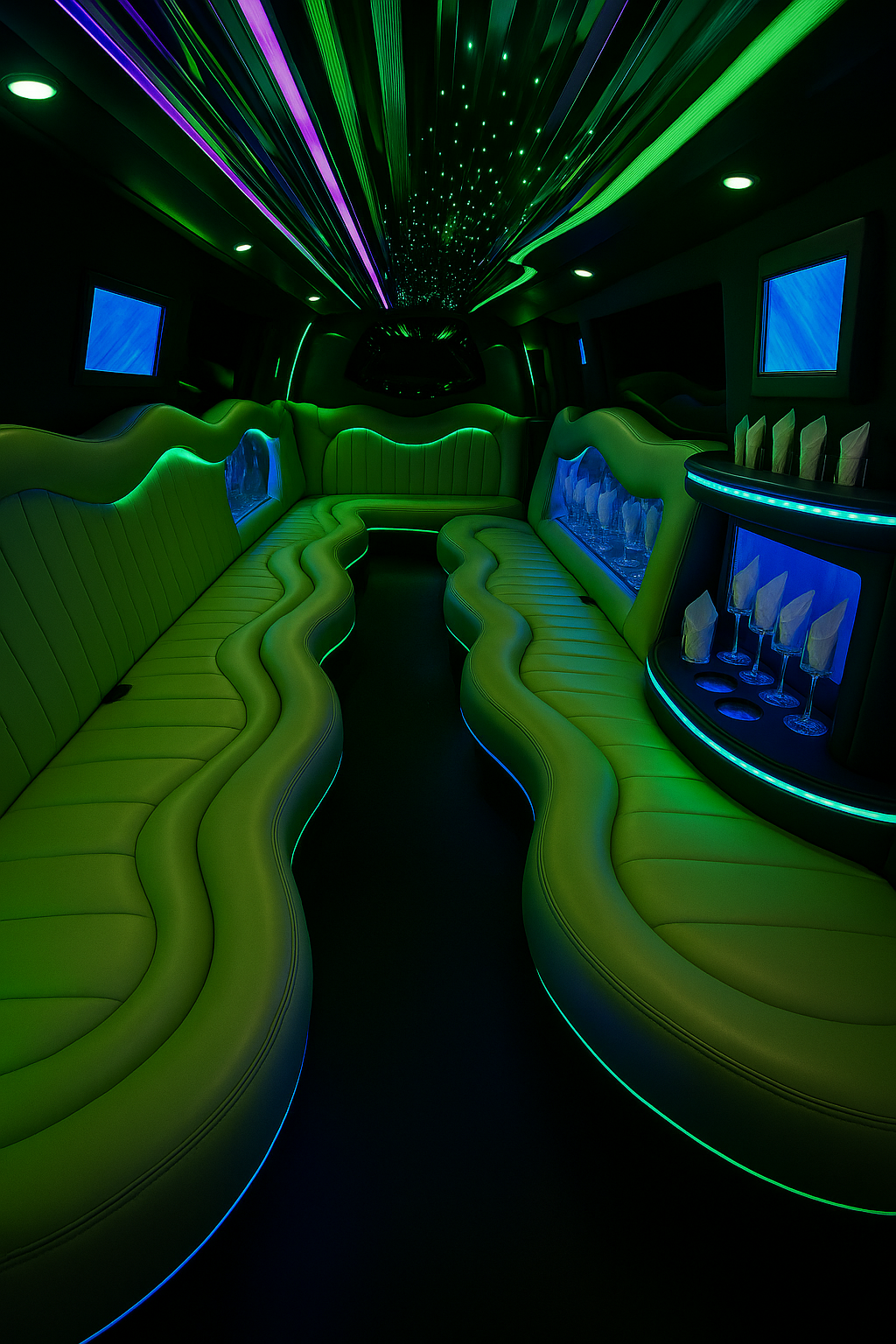 22 Passenger H2 Hummer SUV Stretch Limousine interior