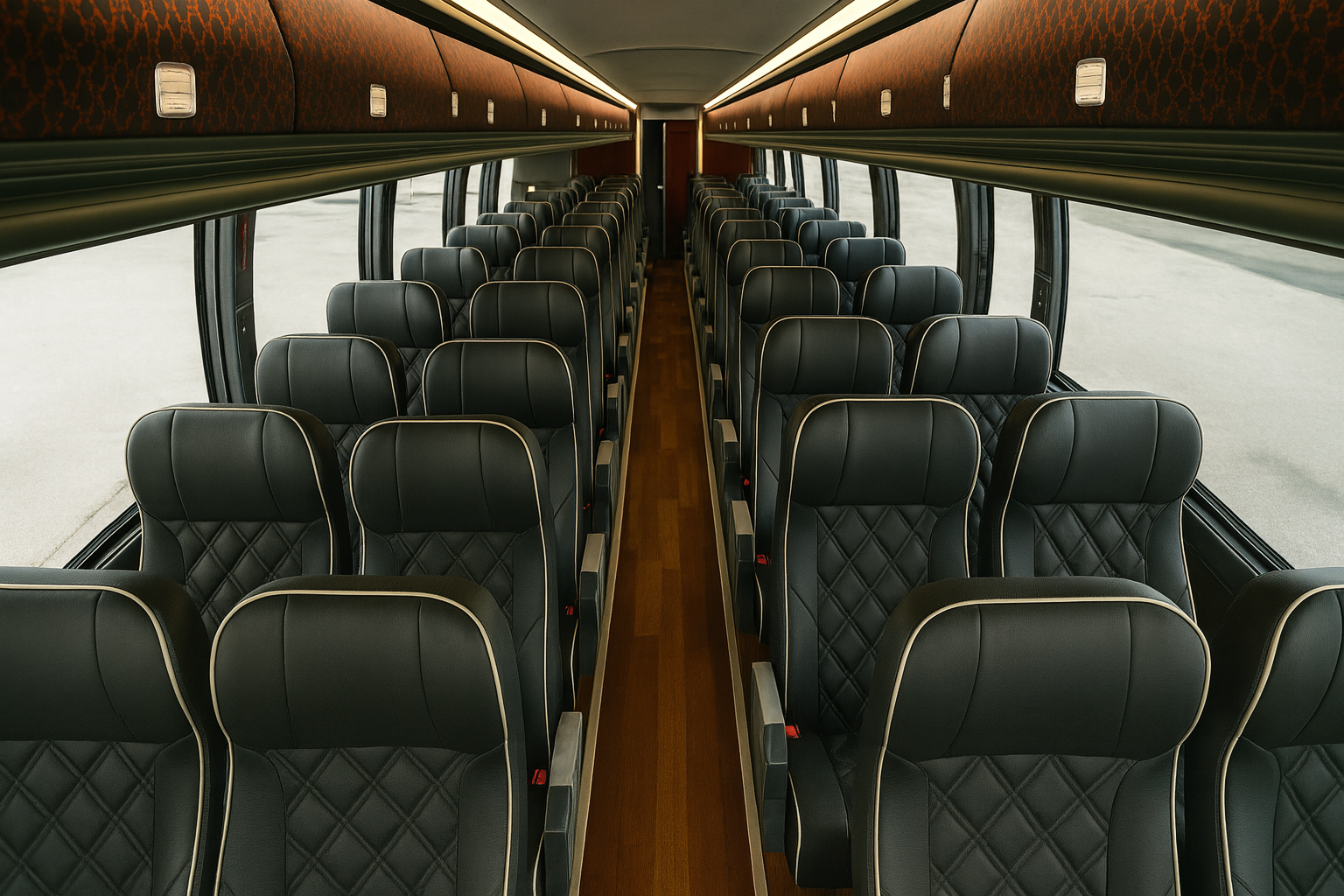 54 Passenger Coach Bus interior